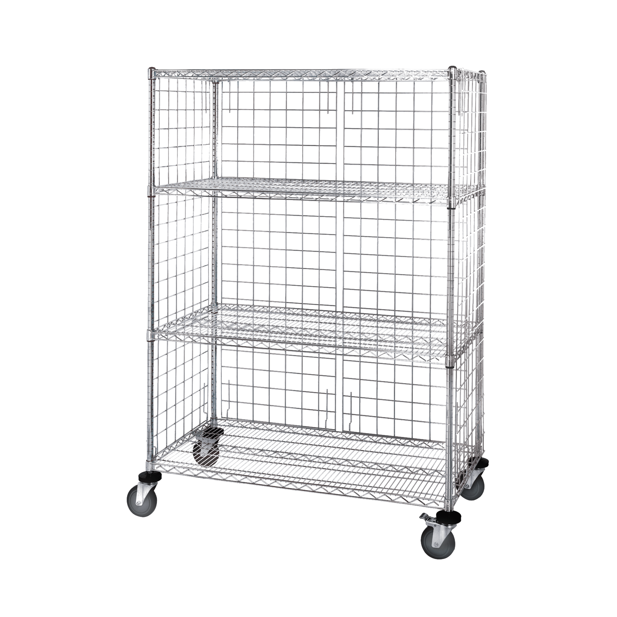 Mobile Wire Shelving with Panels - Marketlab
