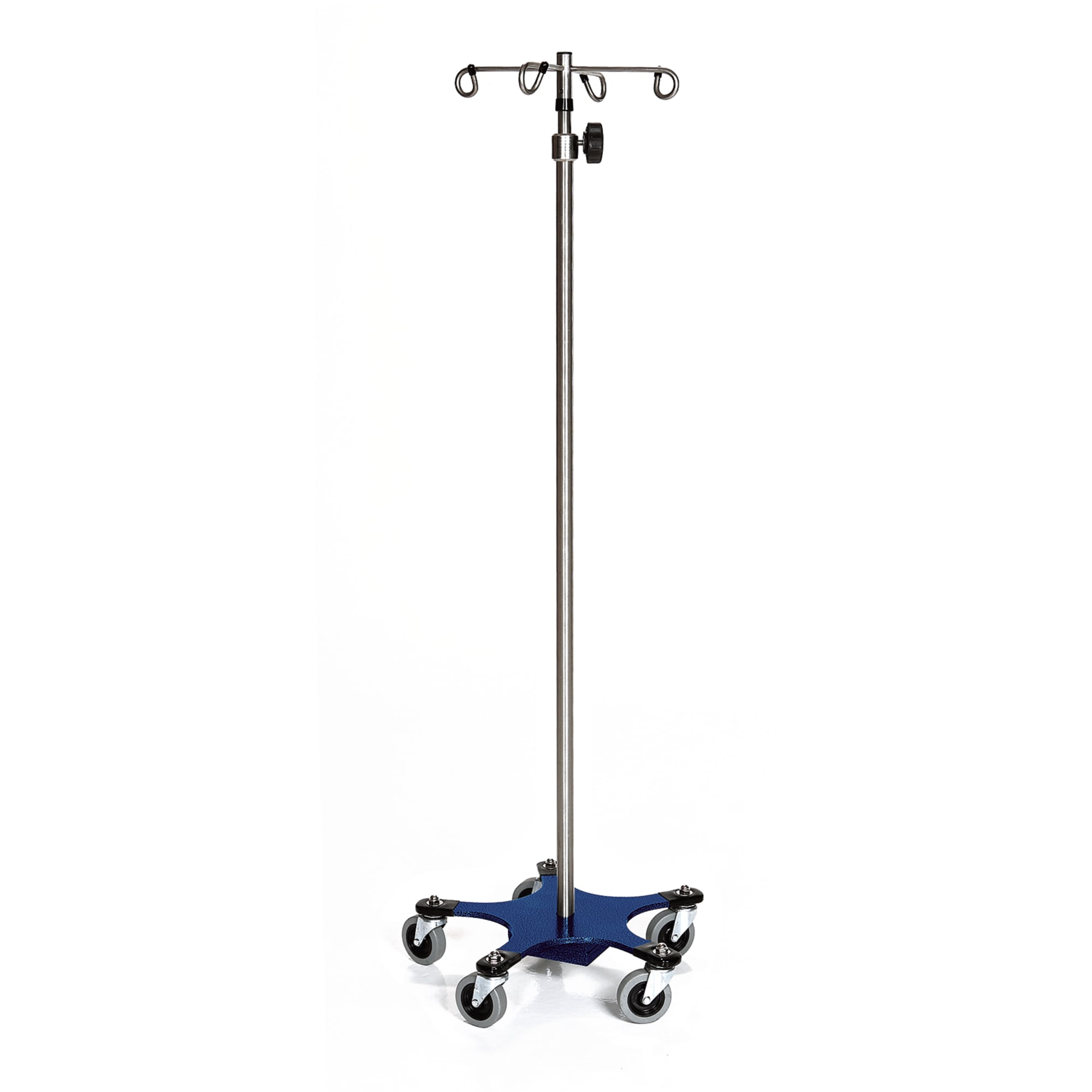 Heavy Base Stainless Steel IV Pole with 4-Hook Top | Marketlab Heavy Base Stainless Steel IV Pole with 4-Hook Top | Marketlab