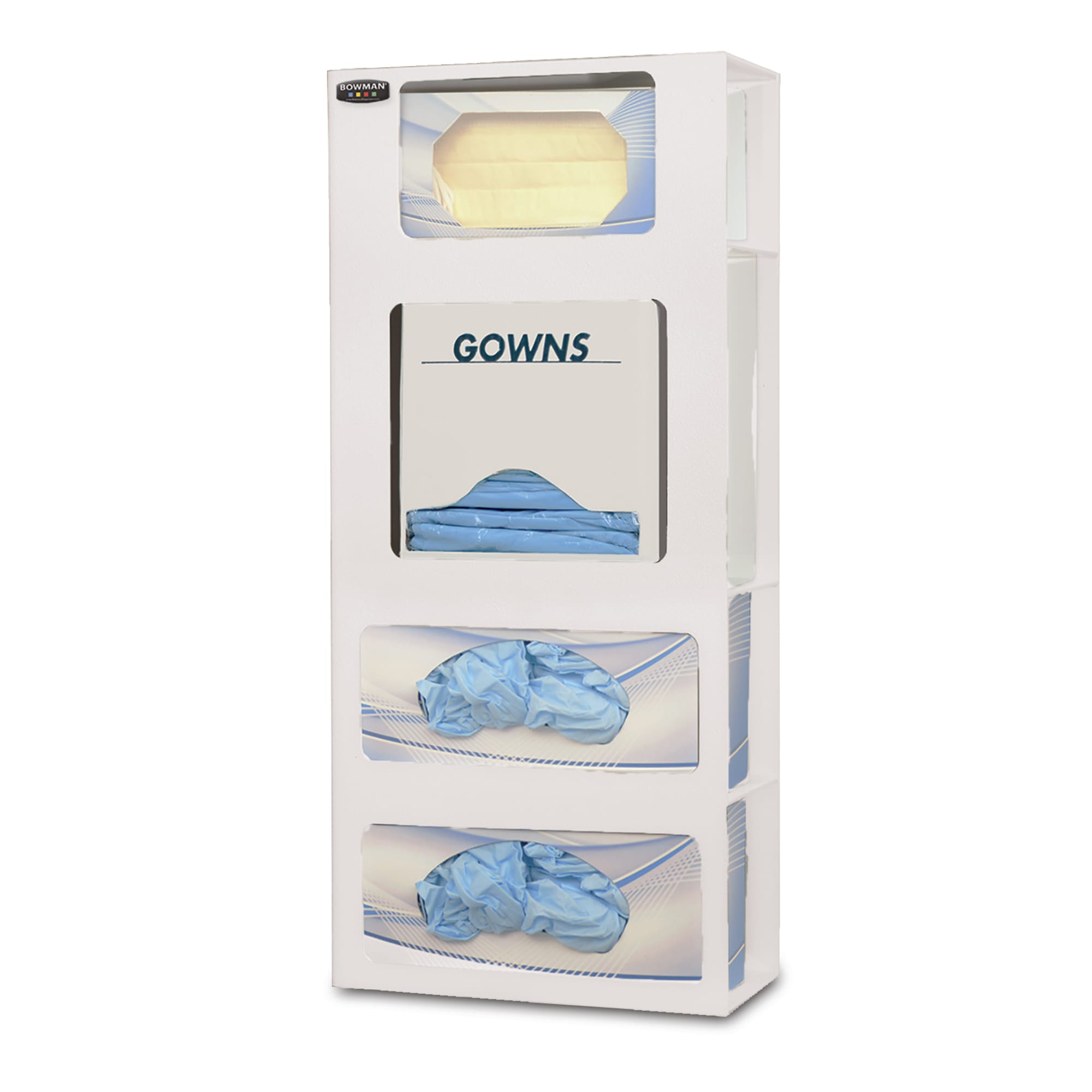 Bowman ABS Triple Facemask and Single Face Shield Dispenser