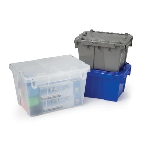 Extra Large Storage Tote with Lid 26.9L x 17W x 12.6H - Blue