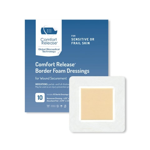 foaming dressing ComfortFoam Self-Adherent Soft Silicone Foam surgical wound Kendall Silicone Foams, 4 x