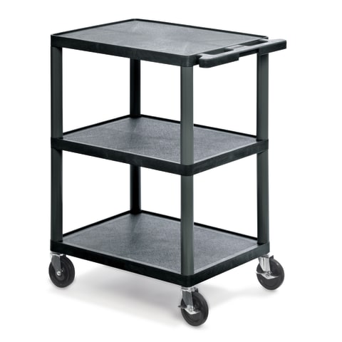 Luxor Plastic Utility Cart with Three Shelves - Marketlab