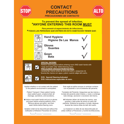 Precautions Label, Enteric Contact | Marketlab