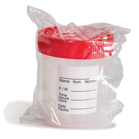 Specimen Containers, with ID Label, 4 oz/120mL, Sterile, Cap Color: Red  (QTY. 80 per Case) [BL23421RI] - $73.99 : Discount Pharmacy Supplies, Vial  Bottle, Rx Bag, Rx Folder, Wholesale Pharmacy Supplies