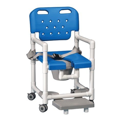 Elite Shower Chair Commode with Slideout Footrest and Safety Belt Hopkins Medical Products