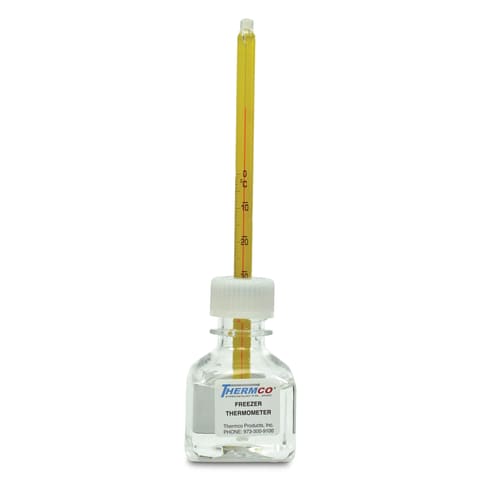 Bottle Thermometer Bio-Safe Glycol/Water, Freezer • 30mL • -30°C to 0°C