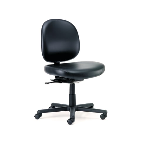 Vinyl Bench Lab Chair with Black Tube Foot Ring Base and Black Casters-  VHBCH-RG-T0-A0-BF-RC-8540 - Laboratory Chairs - Stellar Scientific