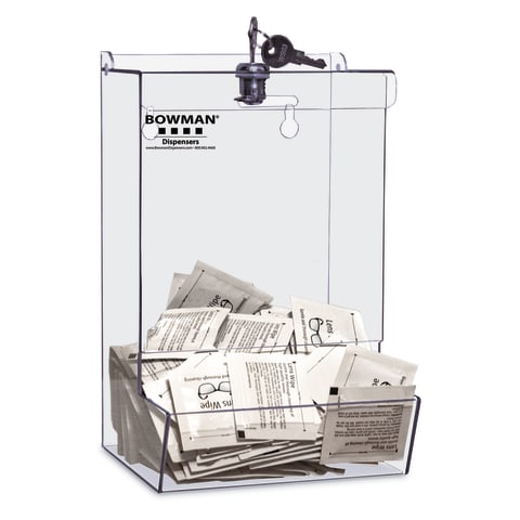 BOWMAN® Bulk Dispenser, Locking with Catch Tray - Marketlab