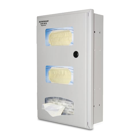 Bowman Steel Recessed Double Mask and Single Glove Dispenser