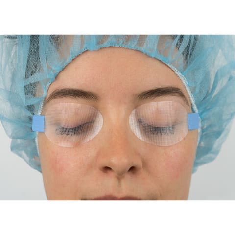 EyeGard Eye Covers shown on patient