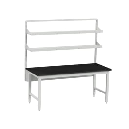 CS Lab Table with Laminate Top, 1 Bay and 2 Shelves - Marketlab