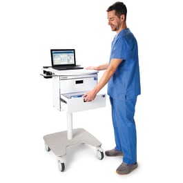 Mobile laptop on sale cart with storage