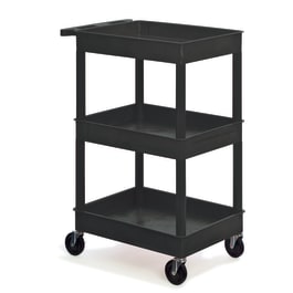 Luxor Plastic Utility Cart with One Tub & Two Shelves - Marketlab