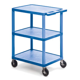 Luxor Plastic Utility Cart with One Tub & Two Shelves - Marketlab