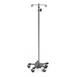 Heavy Base Stainless Steel IV Pole with 2-Hook Top - Marketlab