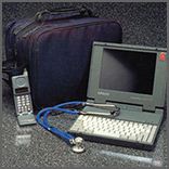 Medical laptop bag, laptop and stethoscope