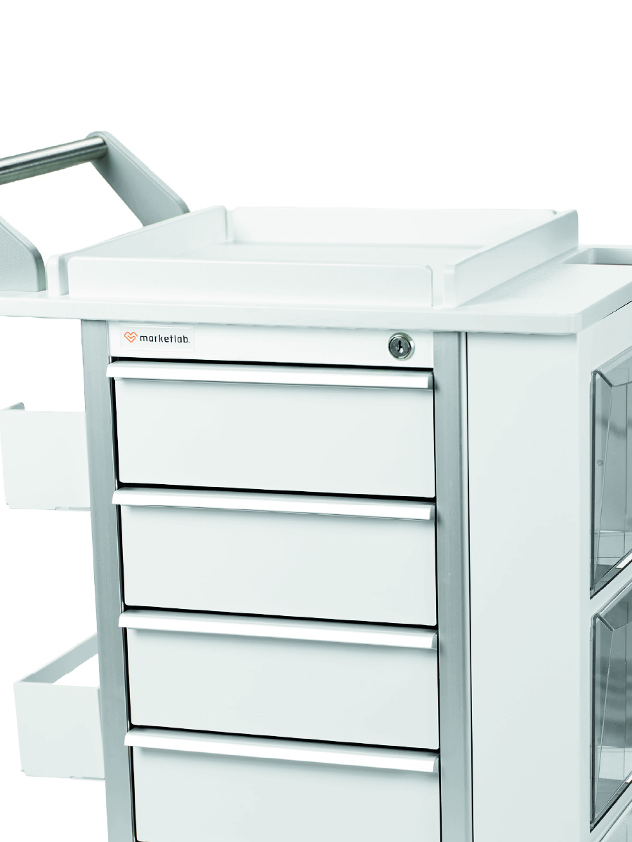 Ergo Insight Phlebotomy Cart with Guard Rail